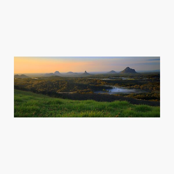 Sunrise Over the Glass House Mountains Photographic Print