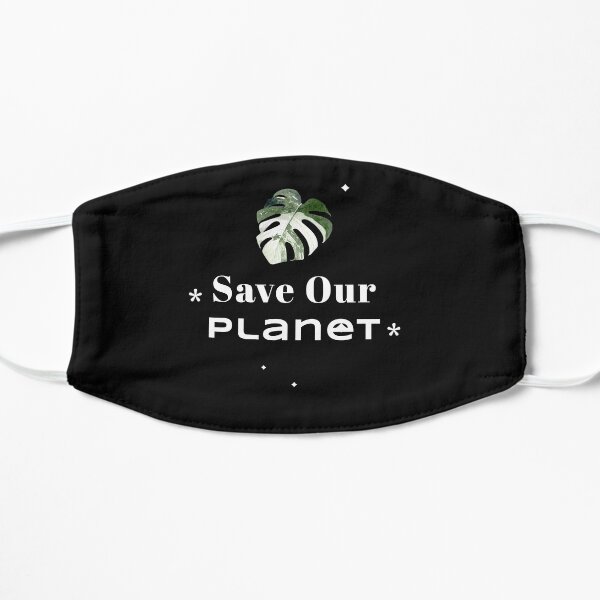 Rette unseren Planeten Nachhaltige Gewohnheiten Go Eco Flache Maske