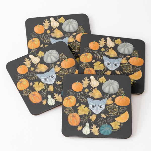 Item preview, Halloween Evil Cat in a Pumpkin Patch designed and sold by Andreea Dumez.