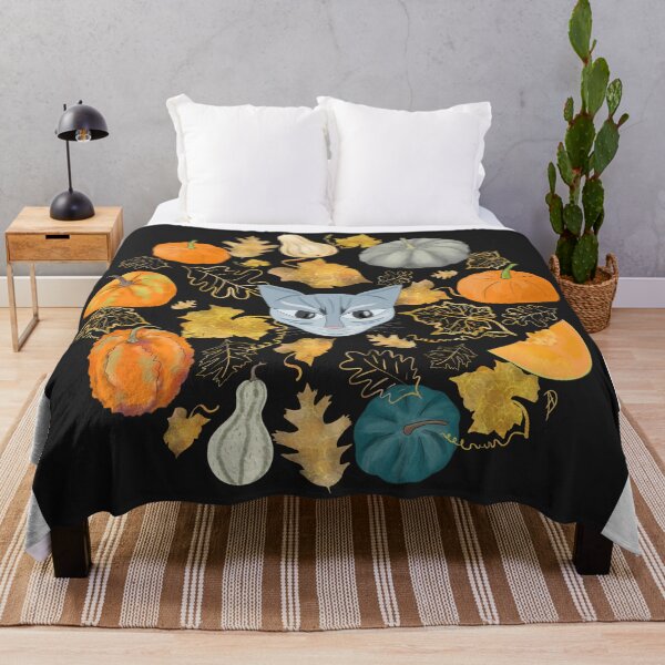 Item preview, Halloween Evil Cat in a Pumpkin Patch designed and sold by Andreea Dumez.