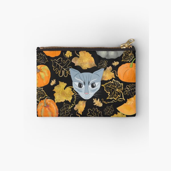 Item preview, Halloween Evil Cat in a Pumpkin Patch designed and sold by Andreea Dumez.
