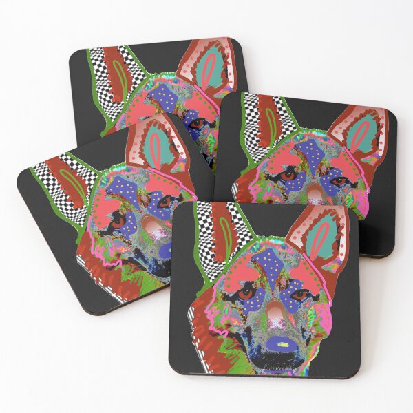 Item preview, Psychedelic German Shepherd Dog Portrait Art designed and sold by NancyMerkle.