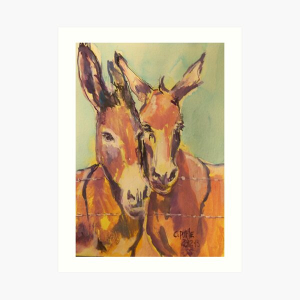 Donkey couple Art Print