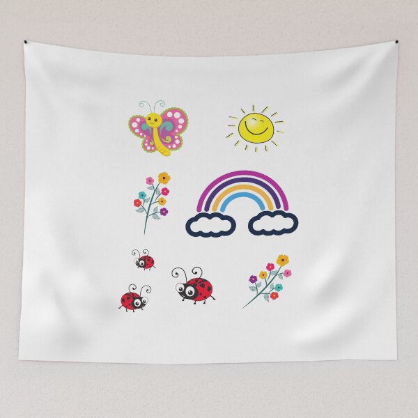 Item preview, Rainbow Sunshine Butterfly Ladybug Flowers Sticker Pack by Boo-da-chay designed and sold by Boo-da-chay.