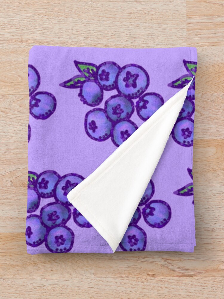 Thumbnail 3 of 6, Throw Blanket, Blueberries designed and sold by nicebutton.