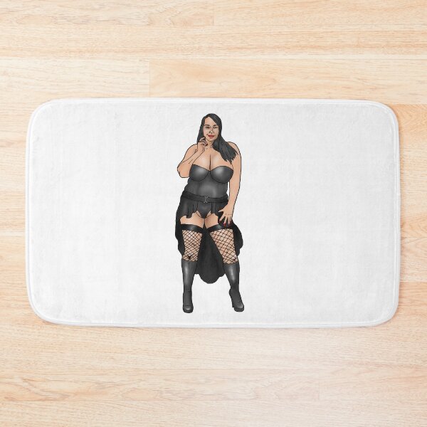 Item preview, BBW pin-up in a gothic dress designed and sold by PinUpsandPulp.