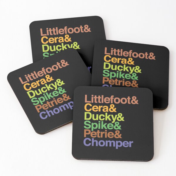 Item preview, The Land Before Time (Gang Of Five + Chomper) Helvetica Names designed and sold by ijanet.