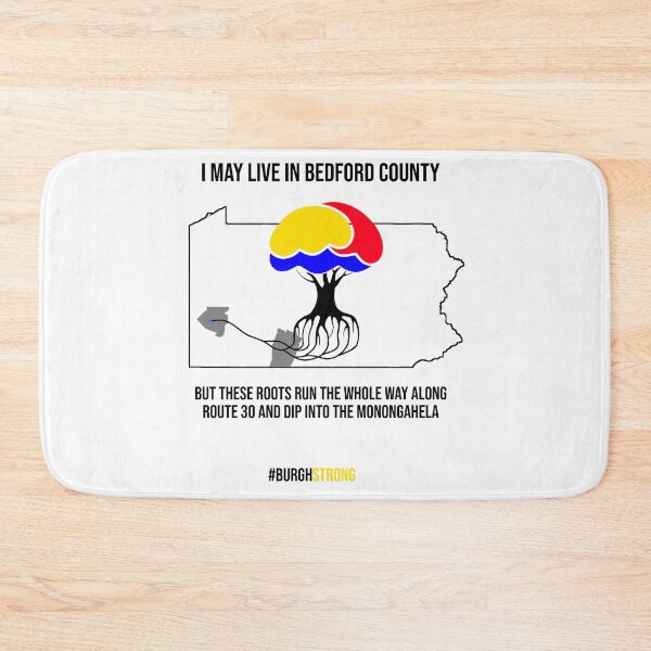 Item preview, Living in Bedford County But Loving Pittsburgh Black Font designed and sold by MusicAndPower.