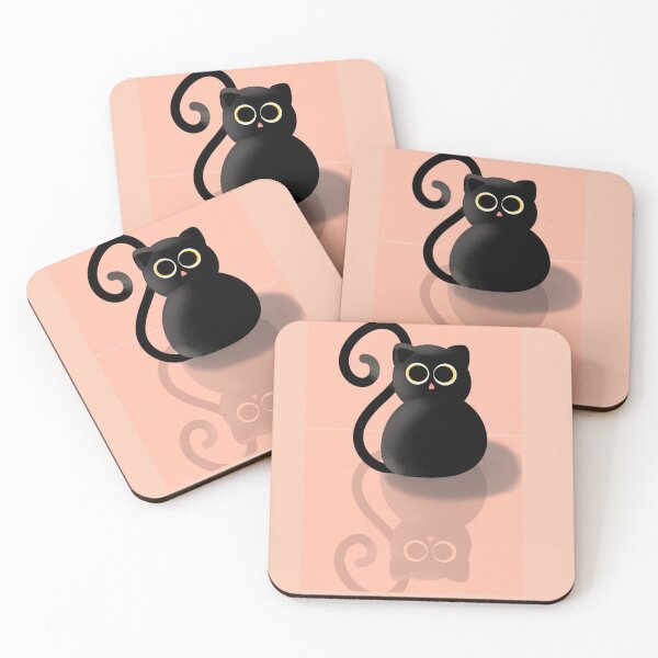 Item preview, puffy black cat designed and sold by Wizabi.
