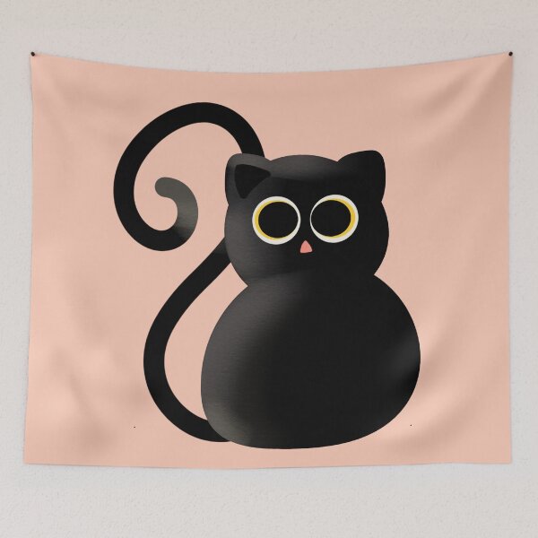 Item preview, puffy black cat designed and sold by Wizabi.