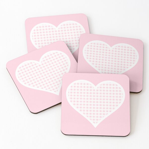 Item preview, Millennial Pink and White Gingham Heart designed and sold by Bumblefuzzies.