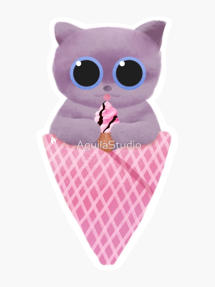 "Jennie Ice Cream Cat Fan Art" Sticker for Sale by AguilaStudio