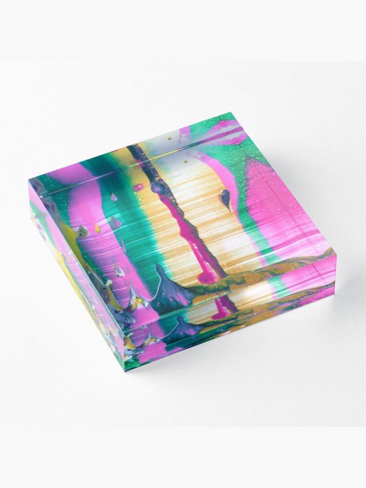 Alternate view of Abstract Painting-"Fruit Stripe"-Abstract Art-Pop Art Acrylic Block