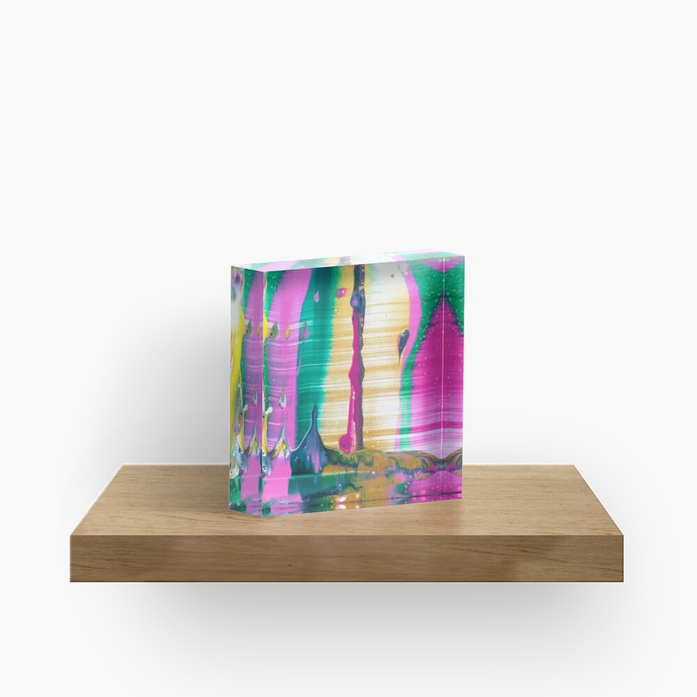 Abstract Painting-"Fruit Stripe"-Abstract Art-Pop Art Acrylic Block