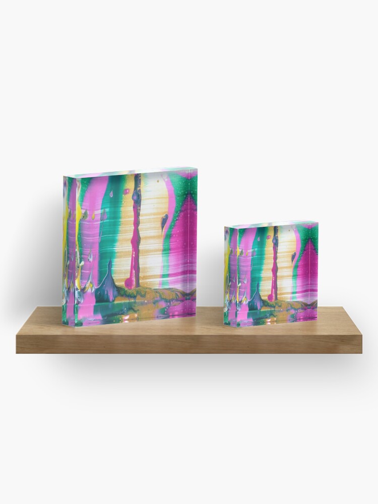 Alternate view of Abstract Painting-"Fruit Stripe"-Abstract Art-Pop Art Acrylic Block