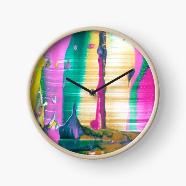 Abstract Painting-"Fruit Stripe"-Abstract Art-Pop Art Clock
