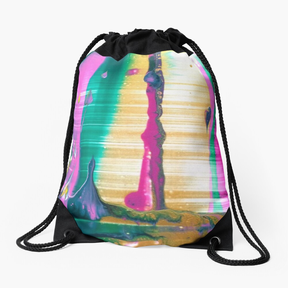 Abstract Painting-"Fruit Stripe"-Abstract Art-Pop Art Drawstring Bag