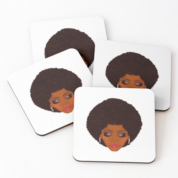 Artikelvorschau, Klassische Afro- und Lila-Smokey-Eyes (weißer Hintergrund) entworfen und verkauft von ArtByLM.