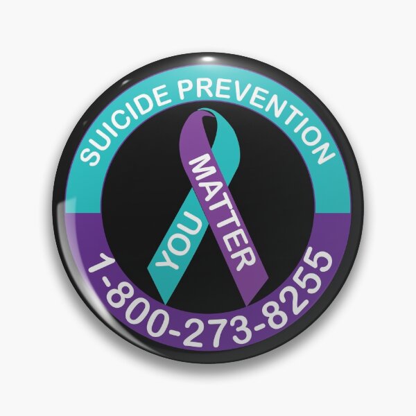 Item preview, Suicide Awareness Ribbon Decal. Suicide Prevention hotline 1-800-273-8255. Remembrance Prevention. Be alive. You are loved. You Matter! designed and sold by NiceThing-com.
