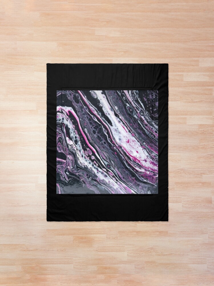 Alternate view of Abstract Painting-"The Pink Zebra"-Abstract Art-Abstracts Comforter