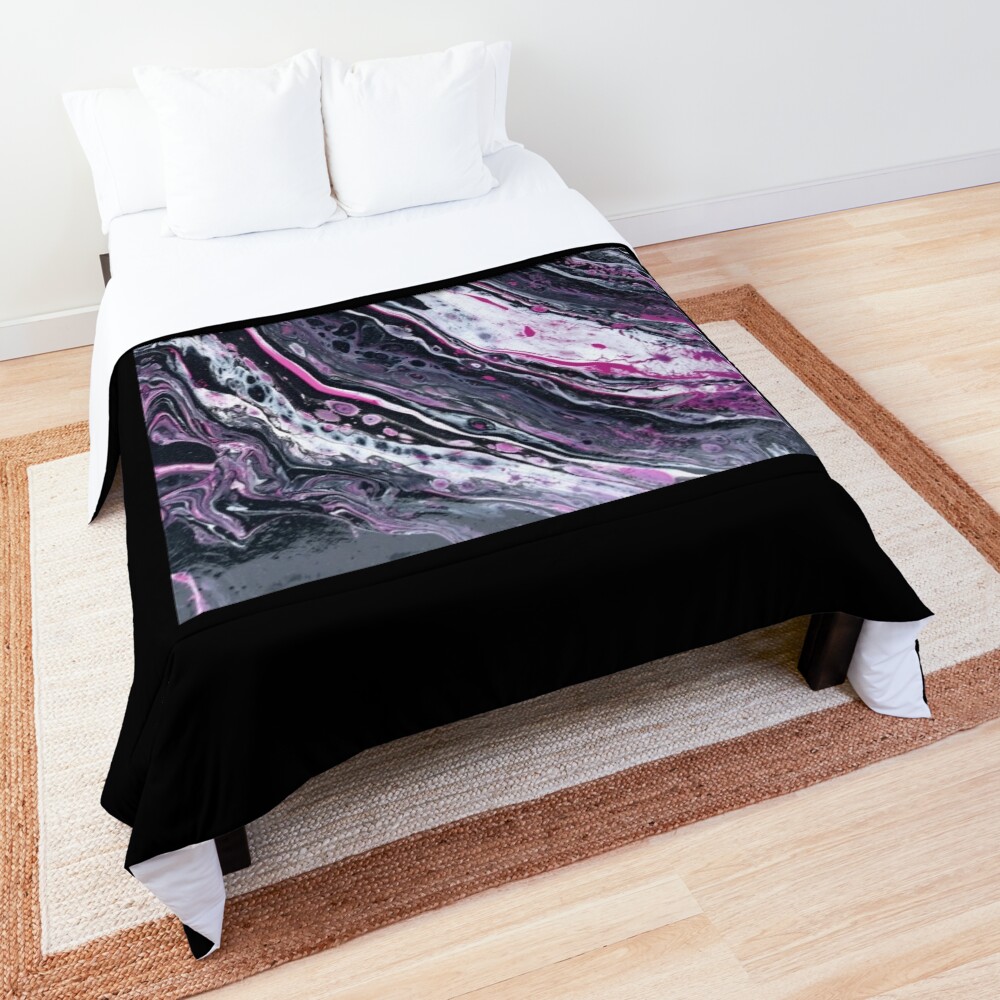 Abstract Painting-"The Pink Zebra"-Abstract Art-Abstracts Comforter