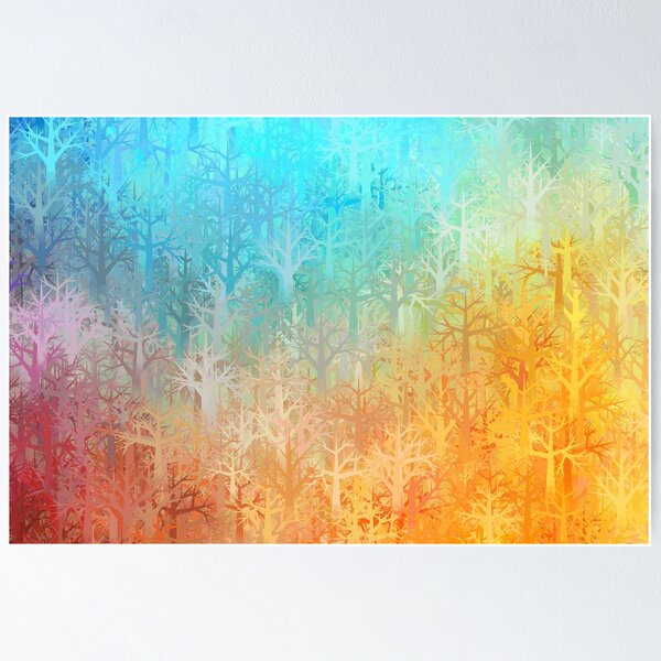 Item preview, Colorful trees rainbow forest designed and sold by Red Witch Art.