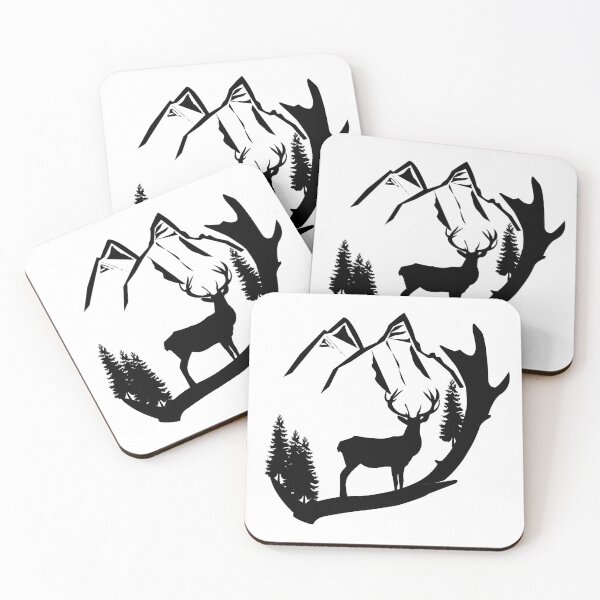 Item preview, Deer Antler mountain scene wildlife designed and sold by Panida Cheewarattanapong.