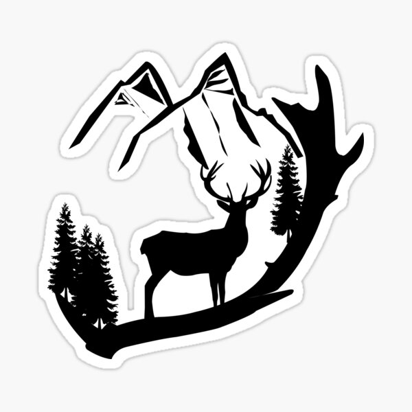 Artikel-Vorschau von Wildtiere der Hirschgeweih-Bergszene, designt und verkauft von Panida Cheewarattanapong.