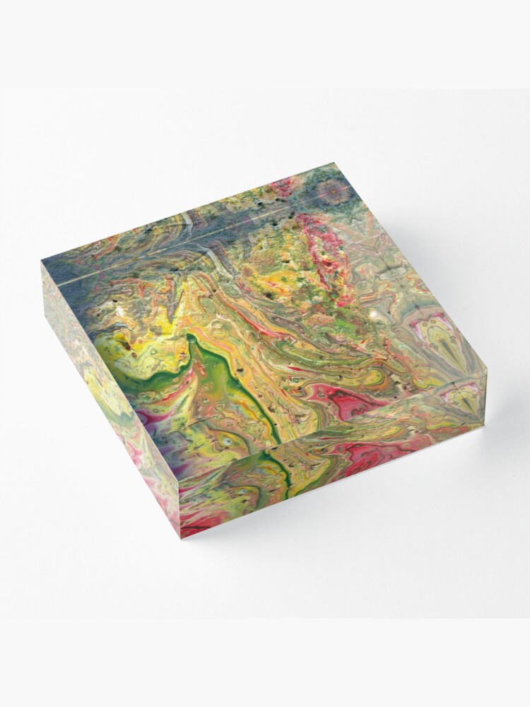 Alternate view of Abstract Painting-"Craters and Crevices"-Abstract Art Acrylic Block