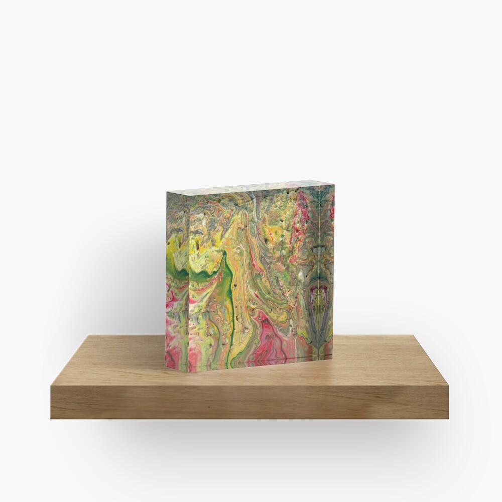 Abstract Painting-"Craters and Crevices"-Abstract Art Acrylic Block