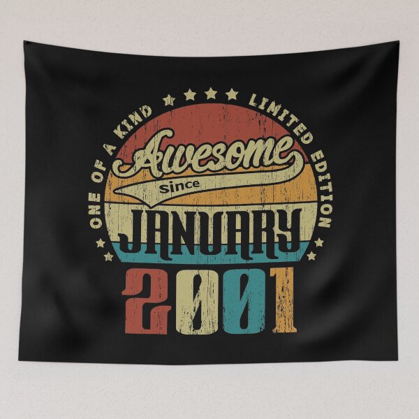 Item preview, Vintage January 2001 One Of A Kind Awesome Since January 2001 20th Birthday Gift 20 Years Old designed and sold by Takatv.