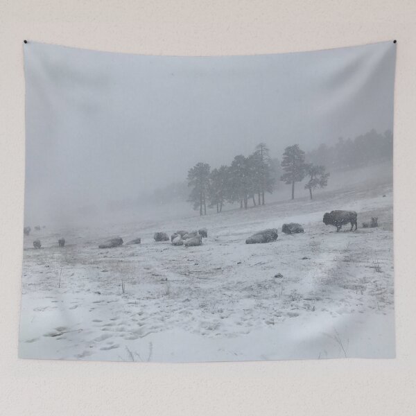 Item preview, Snowy Buffalo Herd on the Mountainside  designed and sold by SweetPossum.