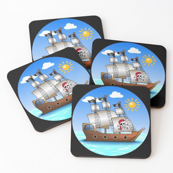Item preview, Colorful Pirate Ship Decal with Skull and Crossbones Perfect Birthday Gift designed and sold by StickerArtwork.