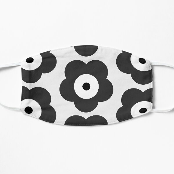 Odd Cross Black and White Sunflower Goes On Bubble Merch Flat Mask