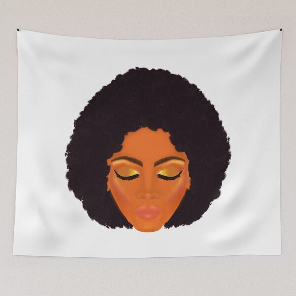 Artikelvorschau, Schickes Afro- und Gold-Make-up (weißer Hintergrund) entworfen und verkauft von ArtByLM.