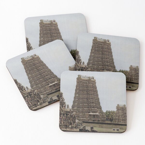 Item preview, Colorised and Restored Photograph of 1880s gopurams of Meenakshi Sundareshvara temple, Madurai, Tamilnadu designed and sold by nav-e.