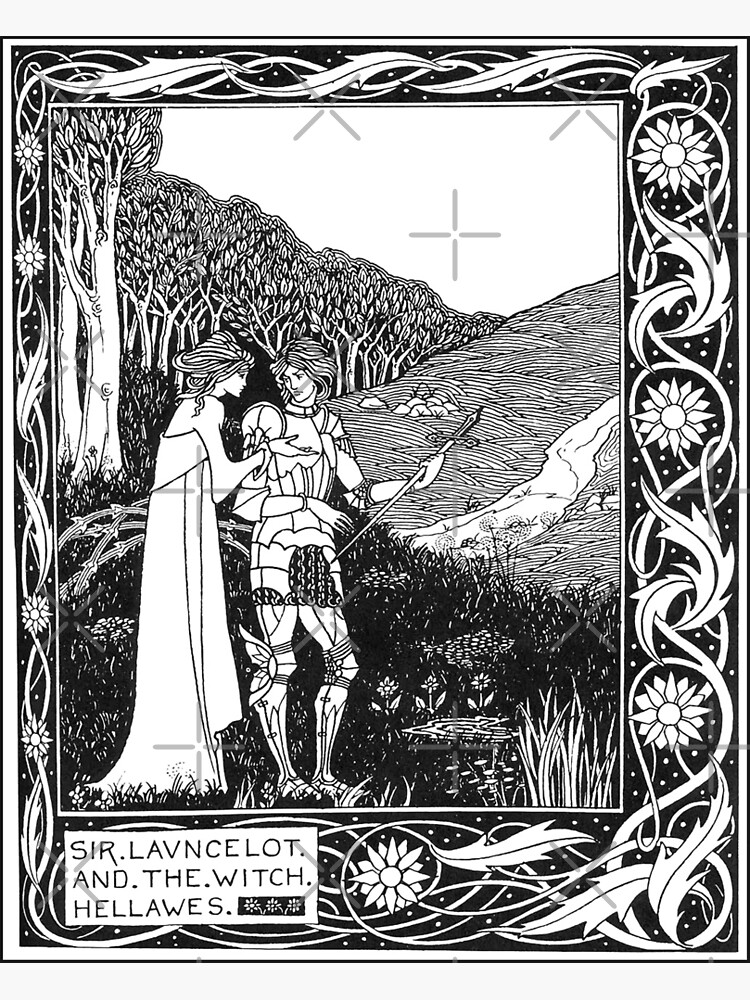 Lámina fotográfica «Aubrey Beardsley Sir Lancelot y la bruja» de