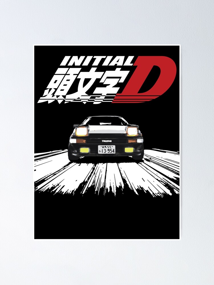 Initial D Ae86 Chase Poster By Cowtowncowboy Redbubble