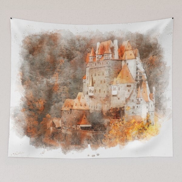 Item preview, Eltz Castle, Watercolor designed and sold by AM FineArtPrints.
