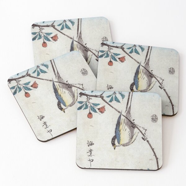 Item preview, Small Bird on a Branch of Kaidozakura - Hiroshige - 1848 designed and sold by CJET.