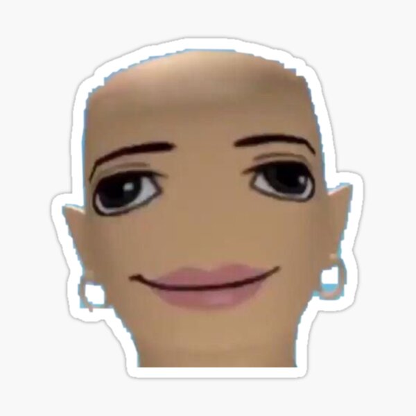 Bald Baddie Roblox Meme Face Sticker By Teaisfantastic Redbubble - bald roblox character meme