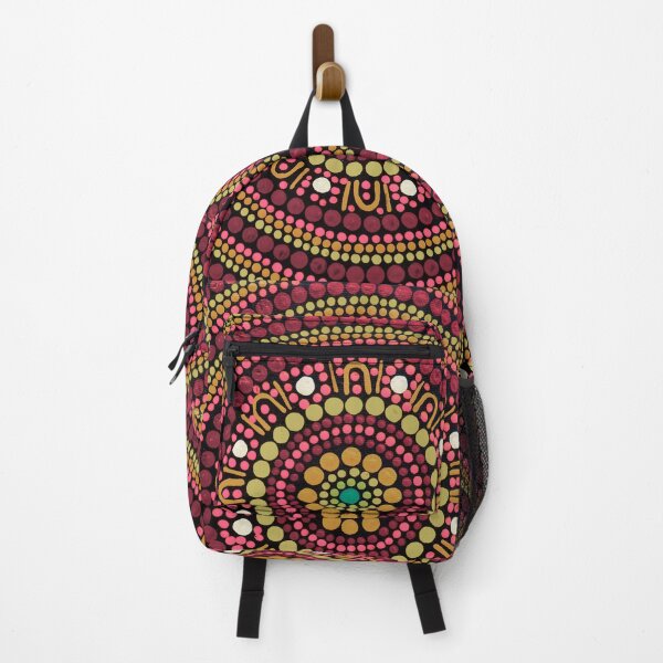 Item preview, Aboriginal Art Dot Painting Mandala Pink and Red Gathering designed and sold by GhostGumDesigns.