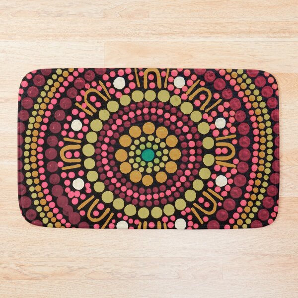 Item preview, Aboriginal Art Dot Painting Mandala Pink and Red Gathering  designed and sold by GhostGumDesigns.