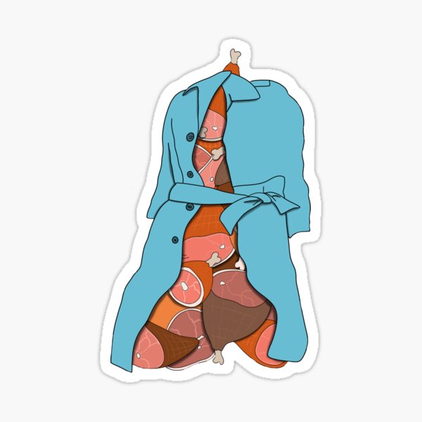 Pile of hams in a trenchcoat Sticker