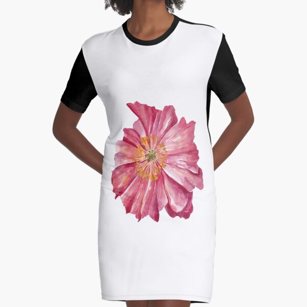 Pink Poppy Graphic T-Shirt Dress