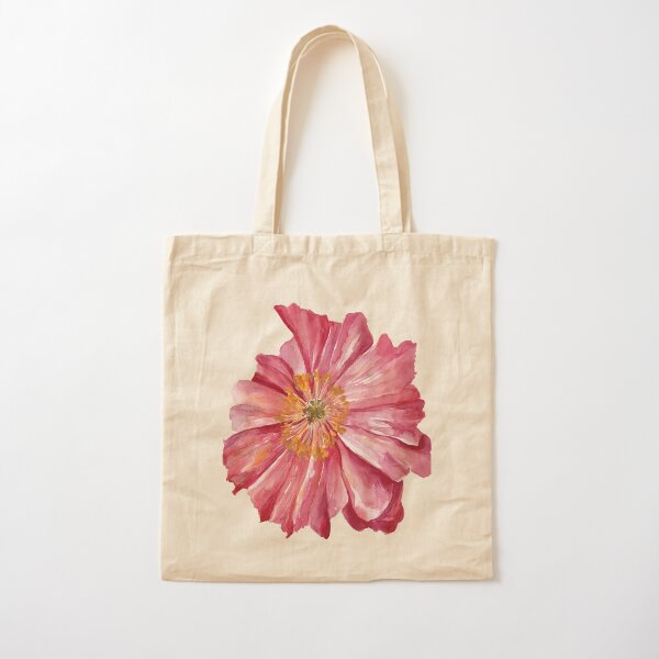 Pink Poppy Cotton Tote Bag