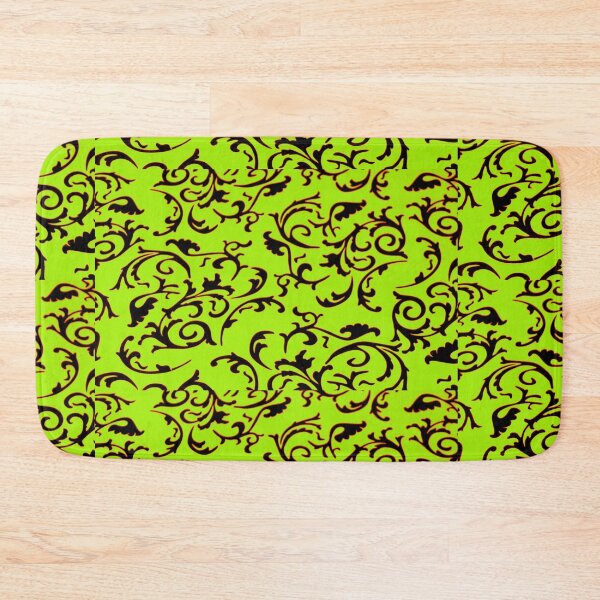 Item preview, ARABIATA 2 bis green black patterns Morocco Essaouira flowers leaves design arabesques scrolls decor designed and sold by dragonemma.