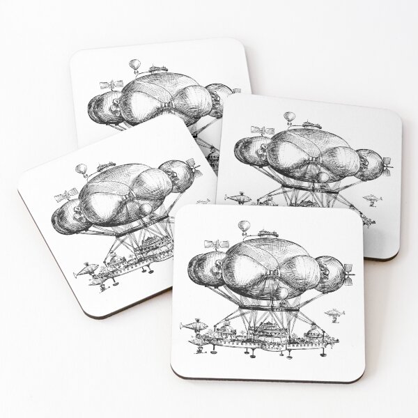 Item preview, Vintage Steampunk Flying Casino Design designed and sold by StickerArtwork.