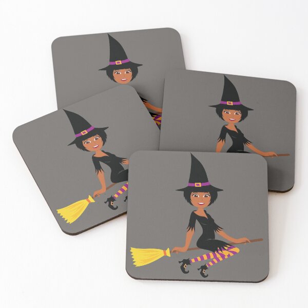 Item preview, Halloween Witch Costume On Broom Black African American Girl Woman designed and sold by Gramsta.