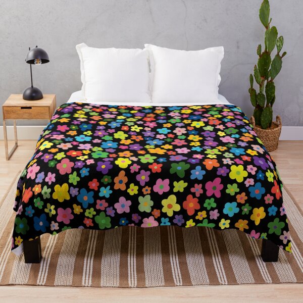 Item preview, Rainbow and Black Floral Vintage Fabric Inspired designed and sold by Grace Martyn.